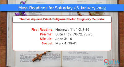 Daily Mass Readings for Saturday, 28 January 2023