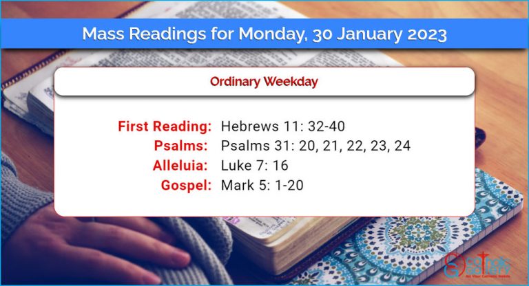 Daily Mass Readings for Monday, 30 January 2023