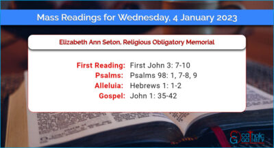 Daily Mass Readings for Wednesday, 4 January 2023