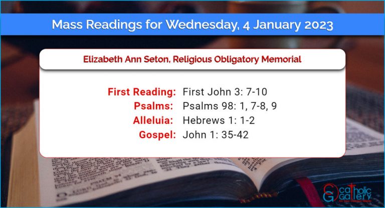 Daily Mass Readings for Wednesday, 4 January 2023