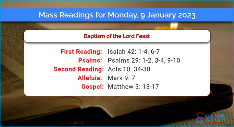 Daily Mass Readings for Monday, 9 January 2023