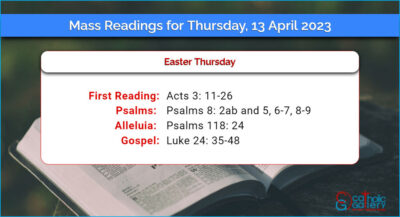 Daily Mass Readings for Thursday, 13 April 2023