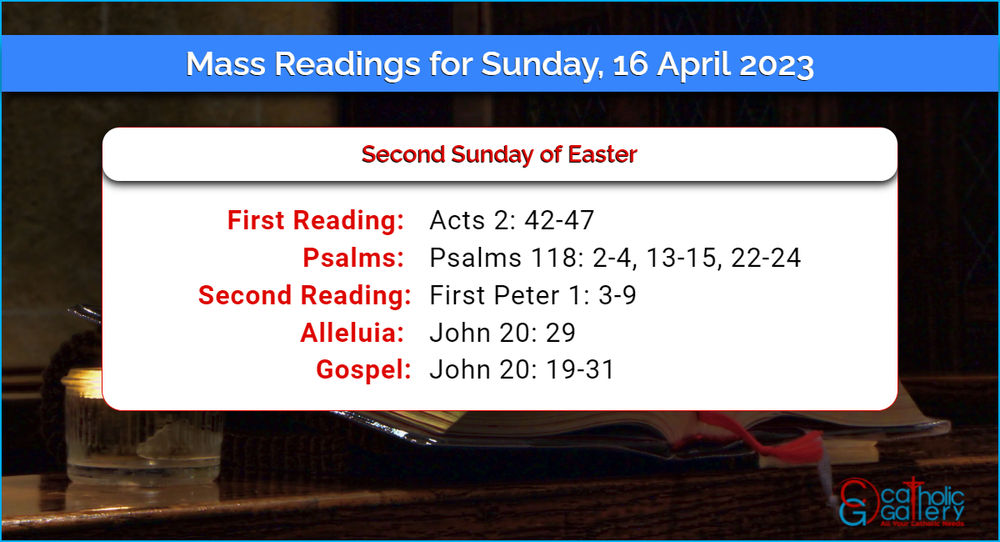 Daily Mass Readings for Sunday, 16 April 2023 Catholic Gallery