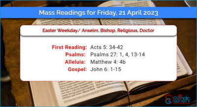 Daily Mass Readings for Friday, 21 April 2023