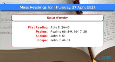 Daily Mass Readings for Thursday, 27 April 2023