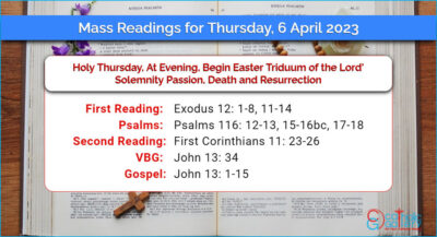 Daily Mass Readings for Thursday, 6 April 2023
