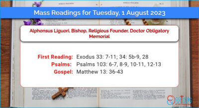 Daily Mass Readings for Tuesday, 1 August 2023