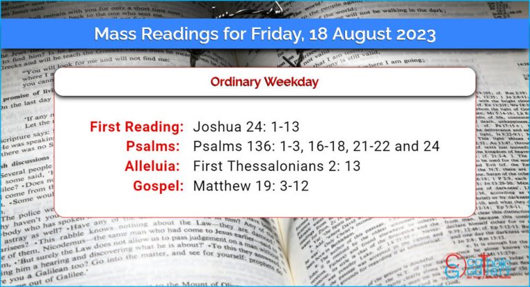 Daily Mass Readings for Friday, 18 August 2023