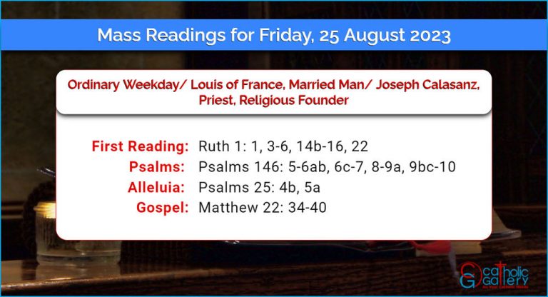 Daily Mass Readings for Friday, 25 August 2023