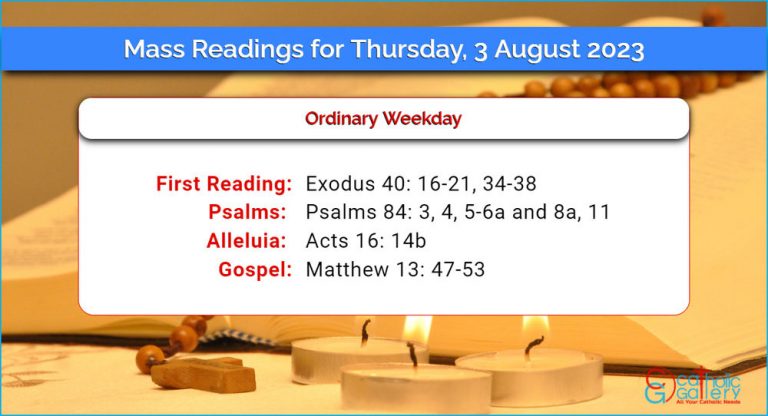 Daily Mass Readings for Thursday, 3 August 2023