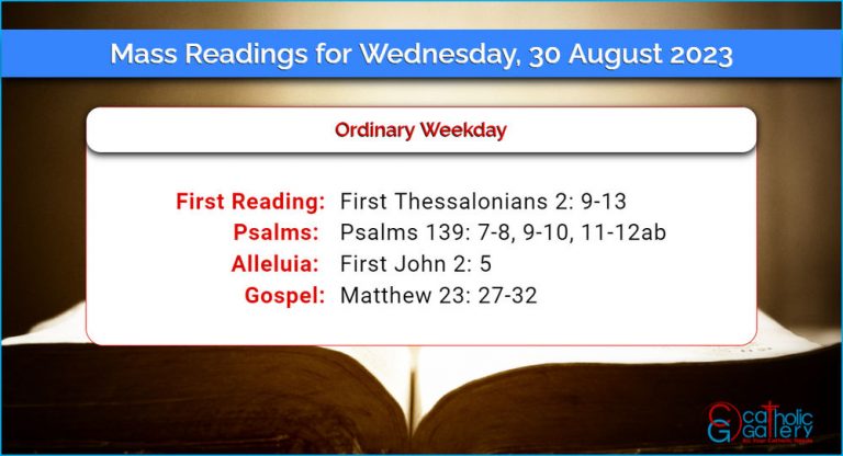 Daily Mass Readings for Wednesday, 30 August 2023