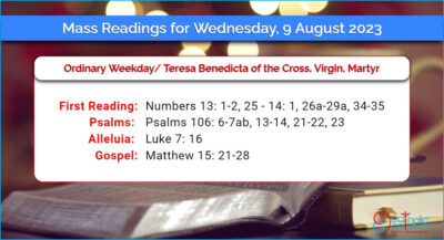 Daily Mass Readings for Wednesday, 9 August 2023