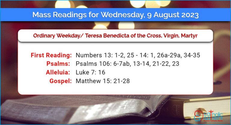 Daily Mass Readings for Wednesday, 9 August 2023 - Catholic Gallery
