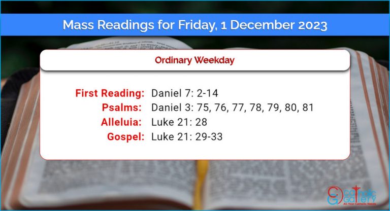 Daily Mass Readings for Friday, 1 December 2023