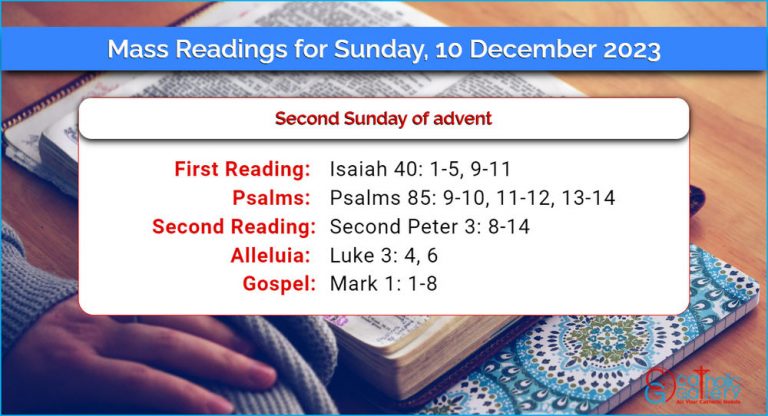 Daily Mass Readings for Sunday, 10 December 2023