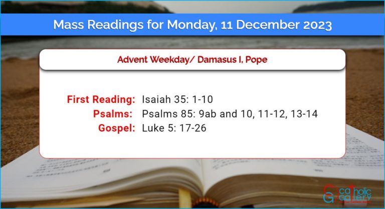 Daily Mass Readings for Monday, 11 December 2023