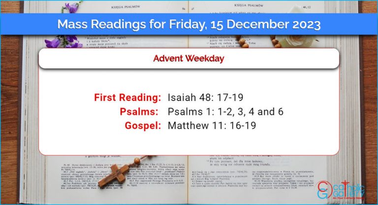 Daily Mass Readings for Friday, 15 December 2023