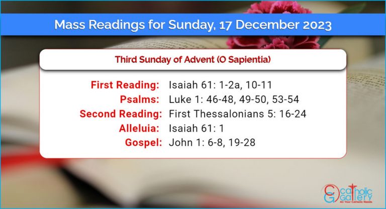 Daily Mass Readings for Sunday, 17 December 2023