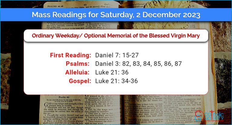 Daily Mass Readings for Saturday, 2 December 2023