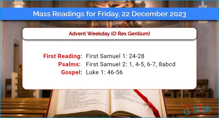 Daily Mass Readings for Friday, 22 December 2023