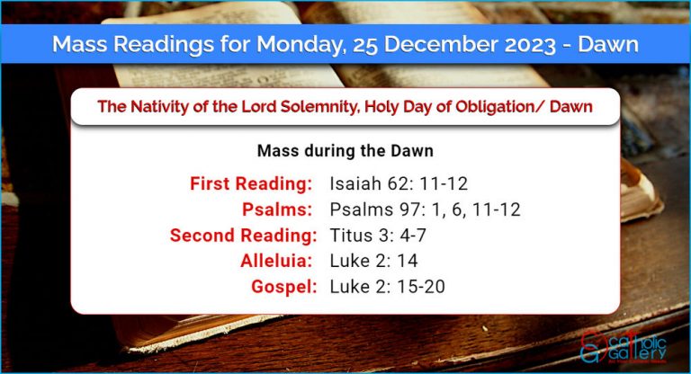 Daily Mass Readings for Monday, 25 December 2023 – Dawn