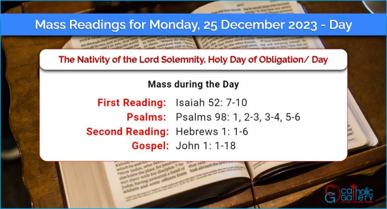 Daily Mass Readings for Monday, 25 December 2023 – Day
