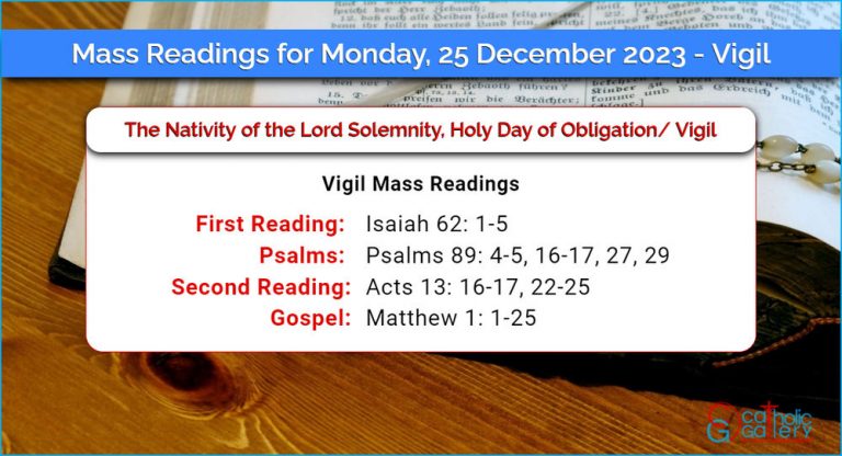Daily Mass Readings for Monday, 25 December 2023 – Vigil