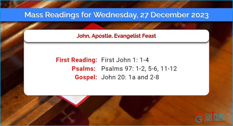 Daily Mass Readings for Wednesday, 27 December 2023