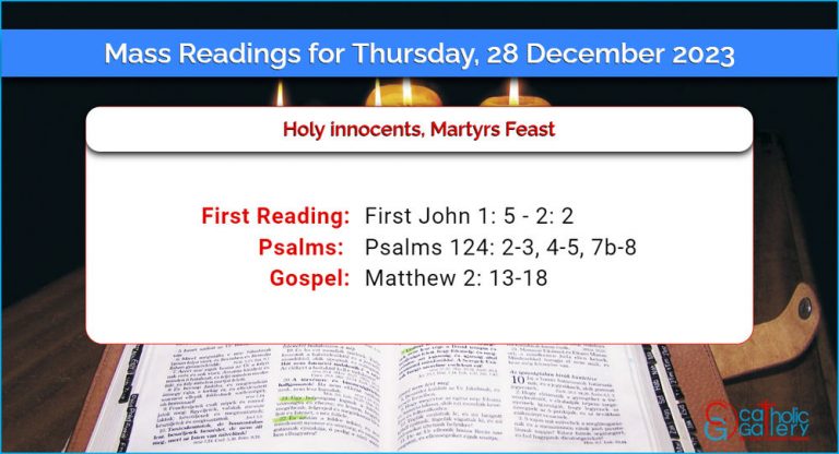 Daily Mass Readings for Thursday, 28 December 2023