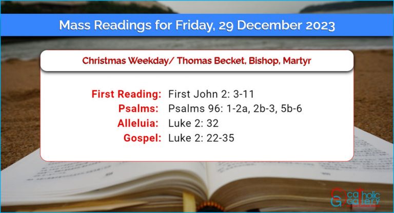 Daily Mass Readings for Friday, 29 December 2023