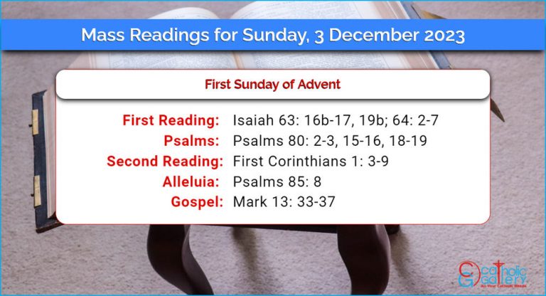 Daily Mass Readings for Sunday, 3 December 2023