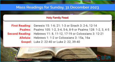Daily Mass Readings for Sunday, 31 December 2023