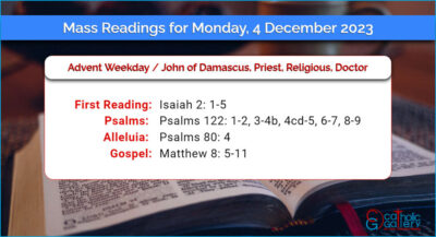 Daily Mass Readings for Monday, 4 December 2023