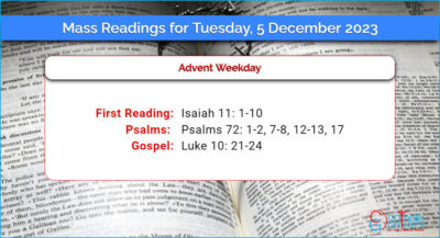 Daily Mass Readings for Tuesday, 5 December 2023