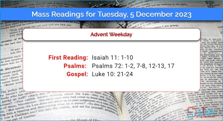 Daily Mass Readings for Tuesday, 5 December 2023