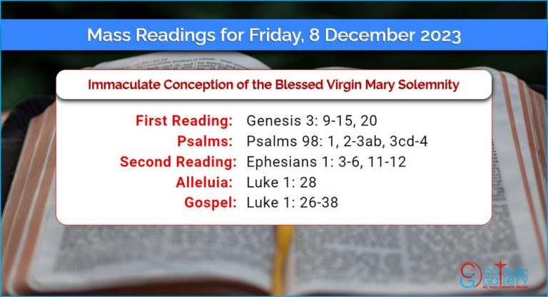 Daily Mass Readings for Friday, 8 December 2023