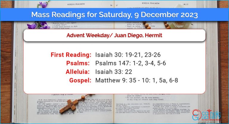 Daily Mass Readings for Saturday, 9 December 2023