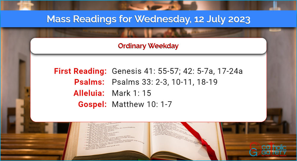 Daily Mass Readings for Wednesday, 12 July 2023 Catholic Gallery