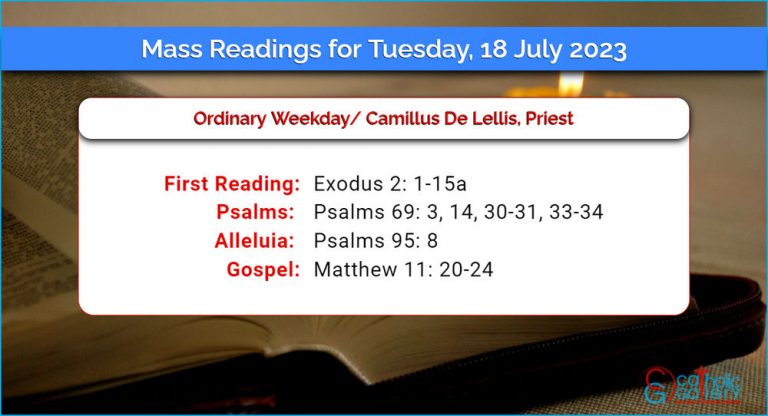 Daily Mass Readings for Tuesday, 18 July 2023