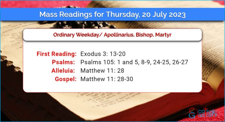 Daily Mass Readings for Thursday, 20 July 2023