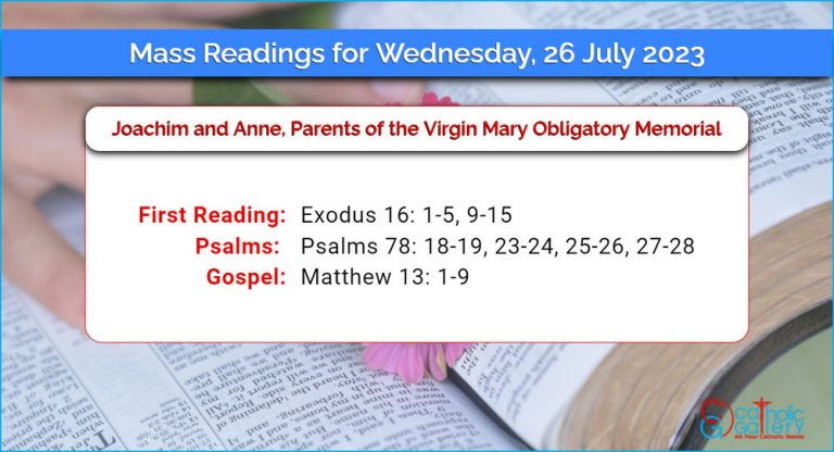 Daily Mass Readings for Wednesday, 26 July 2023