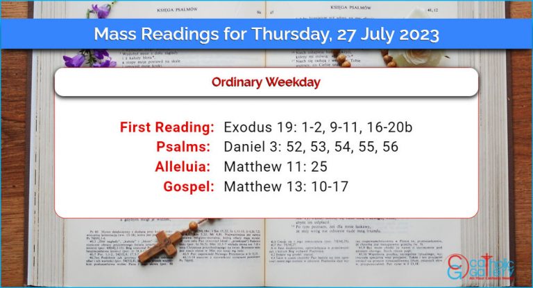 Daily Mass Readings for Thursday, 27 July 2023