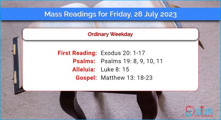 Daily Mass Readings for Friday, 28 July 2023