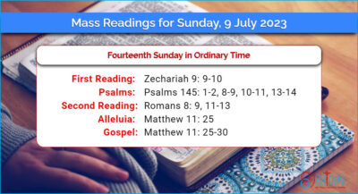 Daily Mass Readings for Sunday, 9 July 2023