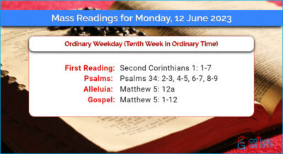 Daily Mass Readings for Monday, 12 June 2023