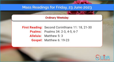 Daily Mass Readings for Friday, 23 June 2023