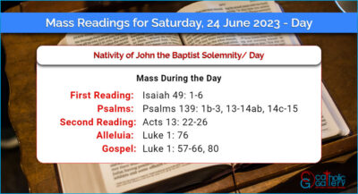 Daily Mass Readings for Saturday, 24 June 2023 – Day