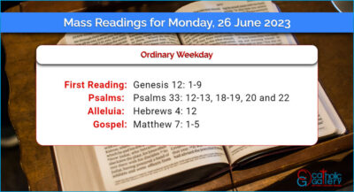 Daily Mass Readings for Monday, 26 June 2023