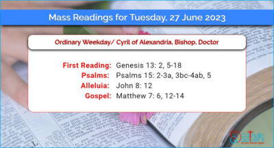 Daily Mass Readings for Tuesday, 27 June 2023