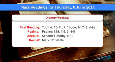 Daily Mass Readings for Thursday, 8 June 2023